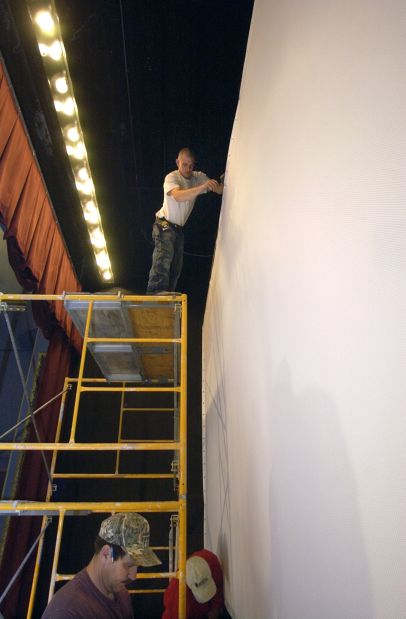 New movie screen in April 2003
